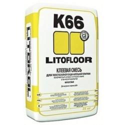Клей для плитки и керамогранита Литофлур К66 (Litofloor K66) по неровным основаниям, 25кг