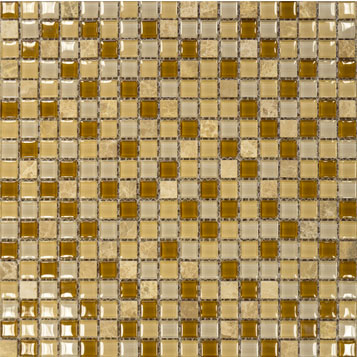 Elada Mosaic. Мозаика SH-415002 (305*305*4 мм) карамельный микс Crystal+Stone