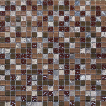 Elada Mosaic. Мозаика HK-49 (327*327*4мм) сливовый микс Crystal+Stone