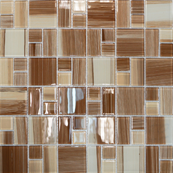 Elada Mosaic. Мозаика JSM-CH1019 (327*327*4мм) бежевая полосатая mix size (в индивидуальной упаковке