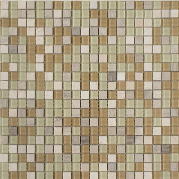 Elada Mosaic. Мозаика HK-41 (327*327*4мм) бело-бежевый Crystal+Stone