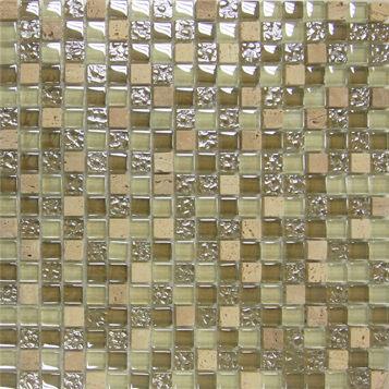 Elada Mosaic. Мозаика HK-32 (327*327*8мм) бежевый микс Crystal+Stone (в индивидуальной упаковке)